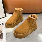 Breakj Autumn And Winter New Women's Thick Snow Boots Cotton Shoes Warm Plus Velvet Round Head Jacket Cotton Boots
