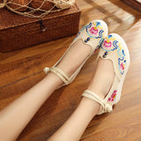 Breakj Not Include Shoe Box Single Shoes Full Size Inside Raised 5 Cm High Heels Embroidered Cloth Shoes Spring And Summer Women's