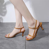 Breakj New High-Heeled Shoes Fashion Toe Simple Solid Color Fine Heel Korean Temperament Commuting Ladies