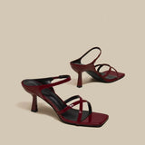 Breakj Summer New French Temperament And A Word Wearing Fairy White Commuting High-Slip Slippers