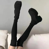 Breakj Size 2025 New Coarse And Knitted Elastic Boots Women High And Two Elastic Wool Cotton Boots 42