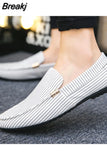 and Summer Men's Loafers Large Size Light and Comfortable Flat Shoes Men's Breathable Non-slip Soft Casual Canvas