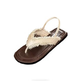 Breakj Roman Sandals Women Flat Bottom Beach Shoes Trendy Retro Ocean 2025