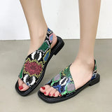 Breakj Sandals Women 2025 Summer New Large-Size Fish Mouth Side Empty Fashion Thick Heel Low-Heeled Sandals