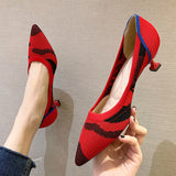 White/Red Pumps Woman Kitten Low Heels Princess Shoes Ladies Office Dress Fly Weave Brides Wedding Shoes Luxury