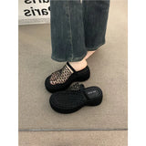 Breakj Cake Thick Bottom High Heel Hollow Black Bag Head Sandals Women Summer Gentle Fairy Small Half