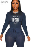 Solid Women Skinny Two Piece Sets Spring Bodycon Tracksuits Dollar Print Top And Leggings Pants 2pcs Outfits 2023