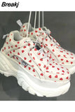 Top Leather Cow Leather Shoes Women's Casual Sneakers Round Head Brand Luxury Daddy Shoes Designer Sneakers for