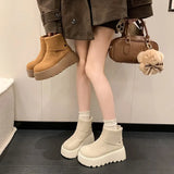 Breakj And Winter 2025 New Thick-Bottomed Martin Boots Women's Cake And Round Head After The Zippered Boun Short