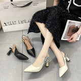 Breakj Version Of The Tendered Tie With High-Heeled Sandals Women 2025 Summer New Large-Size Small Pointed Fine Heel Single Shoes Fashion