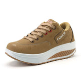 Sneakers 2021 Breathable Waterproof Wedges Platform Vulcanize Shoes Woman Pu Leather Casual Shoes Tenis