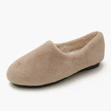 Winter White Wool Fur Shoes Woman Soft Fluffy Flats Warm Plush Cotton Loafers Fleece Lambswool Moccasins Femmes Furry