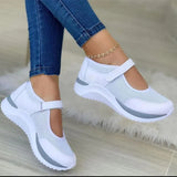 Breakj Summer Round Head Knitting Magic Thick-Soled Sandals Women Large Code Grid Roman