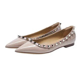 Breakj Temperament Small Fragrant Evening Wind Tip Single Shoes Women Shallow Mouth 2025 New Spring And Autumn Flat Bottom Shoes Rivet