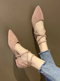Pointed Shallow Mouth Single Shoes Low Heel Womens Shoes Square Heel High Heels Black Work Shoes