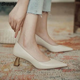Women's Chunky High Heel 6.5CM Pumps 2023Spring/Autumn Square Toe French Retro Casual Professional Shoes Zapatos Mujer De