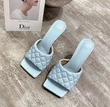 Sandals High Heels Large Size 41-43 Summer Shoes Women Plaid Brand Luxury Ladies Sandal Sexy Party Sandals