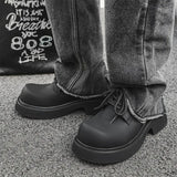 Breakj Thick Bottom Small Leather Shoes Male Fashion Joker College Style Happy Shoes Web Celebrity Belt Niche Ins Tide