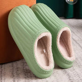 Waterproof Non-Slip Home Slippers Men Cotton Shoe EVA Slippers Winter Warm Indoor Ladies Soft Couples Platform Shoes