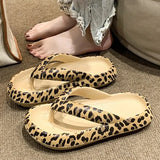 Leopard Eva Flip Flops for Women Summer 2023 New Clip Toe Platform Slippers Woman Soft Sole Non Slip Beach Slide