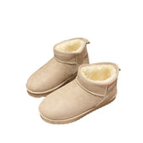 And Winter New Thick-Soled Snow Boots With Plush And Thickened Fashion Warm Cotton Shoes Middle Sleeve Shoes With Pure Color Women's Cotton