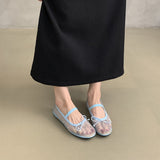 Breakj Net Shoes Women Breathable Shoes Korean Temperament Fairy Hollow Single Shoes Female Flat Soles Pedal Mary Treasure
