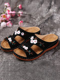 Breakj Large-Size One-Size-In-One Slippers Women's Summer Roman Shoes Heel Thick-Soled Sandals Embroidered Women's Cool