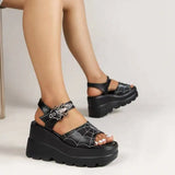 Breakj Summer New Gothic Sandals Punk Hottie 9Cm Spider Web Embroidery Spider Buckle Women's