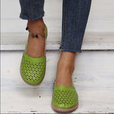 Breakj Summer Large-Size Casual Sandals Women's Slopes Hollow Pure Color Single Shoes Low-Heeled Sandals