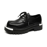 Breakj Casual Leather Shoes Trend Teen Platform Fall 2023 New Versatile Men's Working Shoes