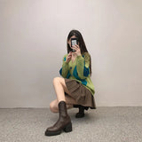 Show Thin Tall Heel Chelsea Short Boots Children Spring And Autumn Single Boots Thick Heel Martin Boots Short Leg Thick Bottom Thin