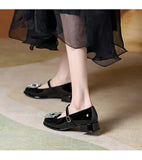 Breakj Mary Jane Women's Shoes 2025 Summer New Square Drill Sexy High Heels Outside Wearing Coarse Leather