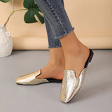 Breakj Summer Flat Bottom Half Slippers Simple Square Head Cool Drag Outside Wearing A Foot Pedal Muller Lazy