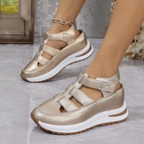 Breakj Loose Pastry Bottom One-Word Buckle With Slope And Sandals Women 2025 Spring New Bag Head Magic Stickers