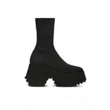 Breakj Size 2025 New Coarse And Knitted Elastic Boots Women High And Two Elastic Wool Cotton Boots 42