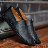 o'clock Hot Sale Men's Genuine Leather Loafers Quality Casual Flats Driving Shoes Luxury Breathable Light Handmade