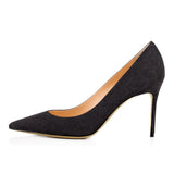 Pointed Black Riveted High Heels Ladies White Apricot Lacquered Leather Wedding
