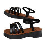 Platform Sandals Women's 2023 Summer Cross Band Plus Size Roman Sandals Beach Women's