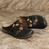 Women's Shoes Are Specially Designed For Large-Size Baotou Women's Sandals, Flower Flat-Soled Women's