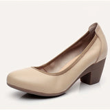 Soft & Flexible Pumps Shoes Women OL Pumps Spring Mid Heels Offical Comfortable Shoes Size