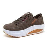 Sneakers 2021 Breathable Waterproof Wedges Platform Vulcanize Shoes Woman Pu Leather Casual Shoes Tenis