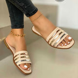 Female Summer 2023 New Soft Bottom Flat Roman Fairy Wind Beach Shoes Summer Plus Size Women's Shoes
