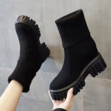 Breakj Socks Boots Women 2025 New Small Net Red Thin Boots Spring And Autumn Velvet Thick Bottom To Increase Short