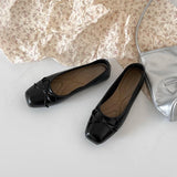 Breakj Silver Single Shoes Spring 2025 New Korean Version Of Evening Wind Flat Shoes Shallow Bow Women's