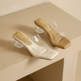 Breakj On The Shit-Sensitive Slippers Women Wear 2025 New Comfortable Transparent Crystal High-Heeled Sandals In The