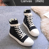 High-Top Canvas Shoes Platform Canvas Shoes Plus Velvet Women Shoes Flat Shoes Side