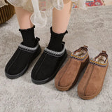 Breakj National Fashion Snow Boots Women's Shoes On The Bottom Of Autumn And Winter Indoor And Outdoor Low
