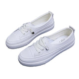 Low Platform Sneakers Women Shoes Female Pu Leather Walking Sneakers Loafers White Flat Slip On Vulcanize Casual
