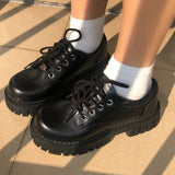 Platform Lolita Shoes Women Fashion Lace Up 2021 Women Casual Mary Jane Shoes Ladies Leather Shoes Zapatillas