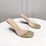 New Crystal Heel Sandals Transparent Belt High-Heeled Slippers Summer New Korean Fashionable